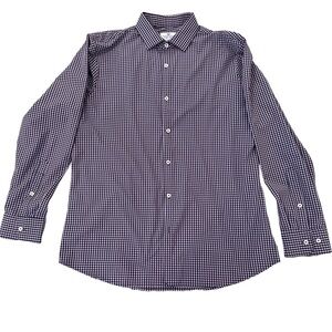 Mizzen+Main Gray and Blue Casual Button Down Shirt
